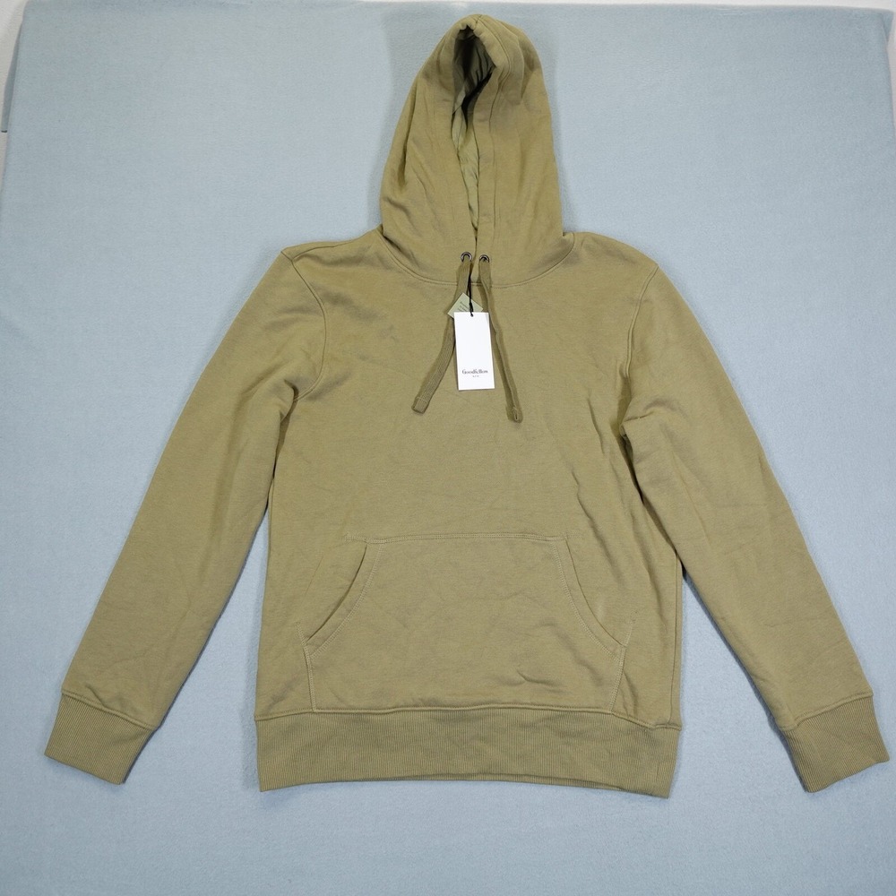 Goodfellow & Co Hoodie Mens Medium Khaki Green Pullover Sweatshirt Casual Basic